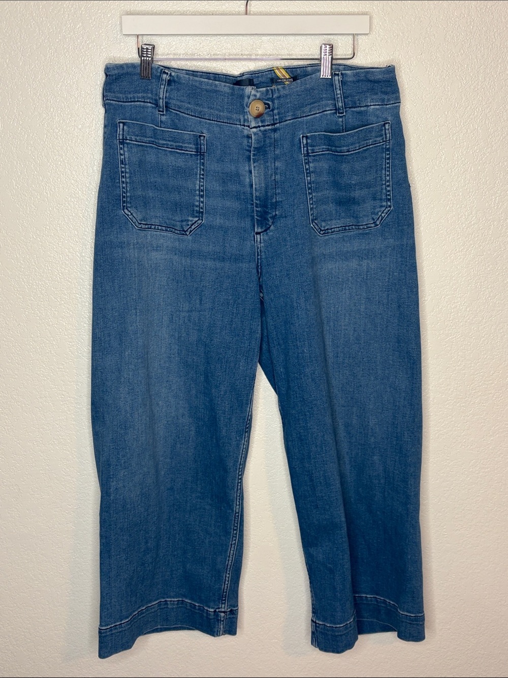 Maeve Anthropologie Medium Wash Colette Wide Leg Crop Jeans Size 16W